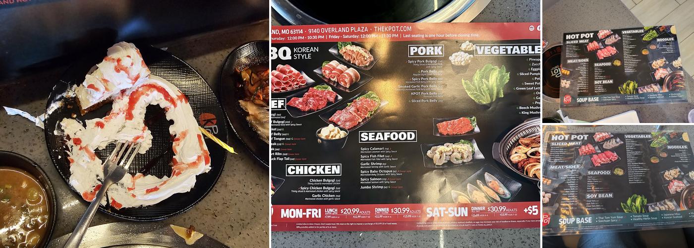 KPOT Korean BBQ & Hot Pot Menu