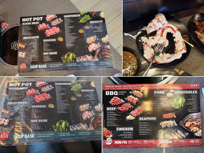 KPOT Korean BBQ & Hot Pot Menu