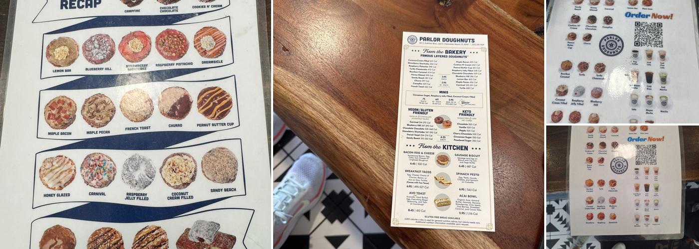 Parlor Doughnuts Menu
