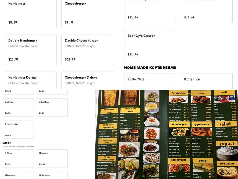 SOFRA TURKISH MEDITERRANEAN GRILL Menu