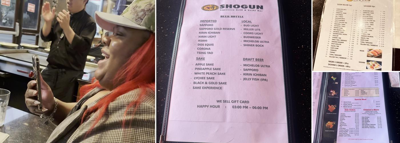 Shogun Japanese Grill & Sushi Bar Menu