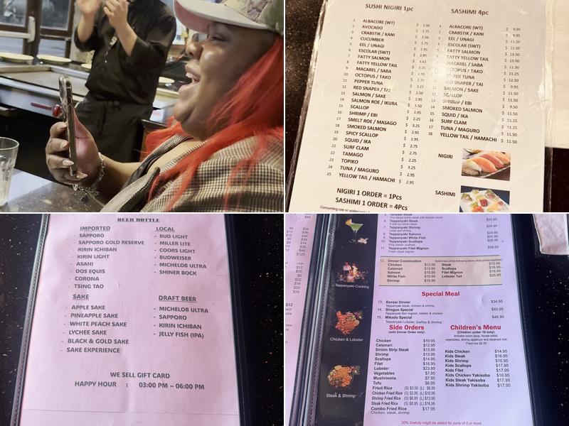 Shogun Japanese Grill & Sushi Bar Menu