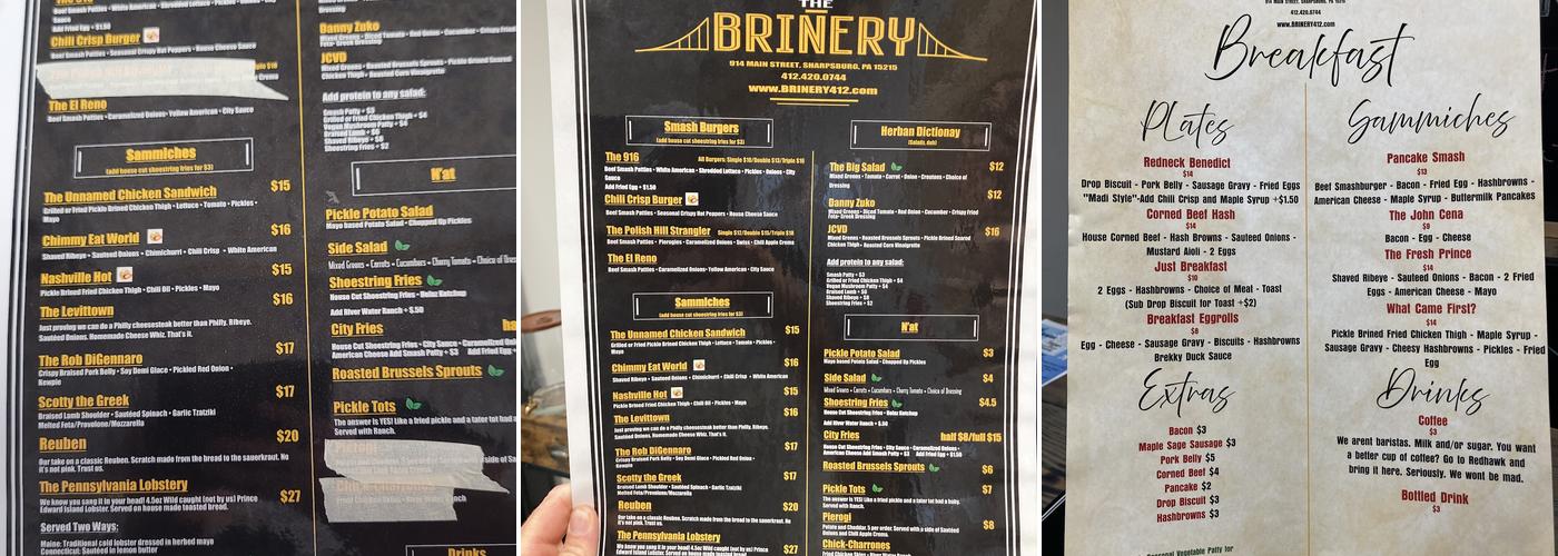 The Brinery Menu