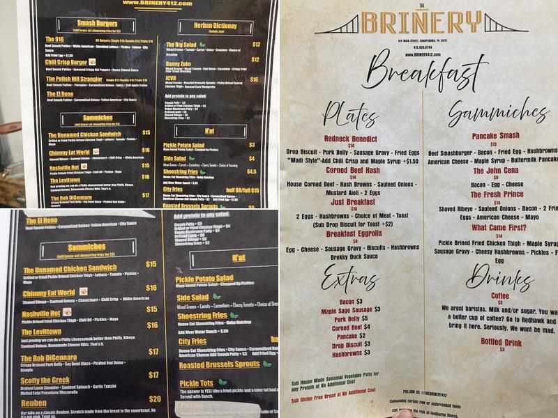 The Brinery Menu