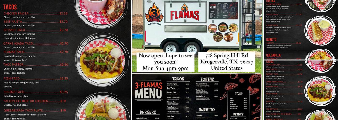 3 Flamas Menu