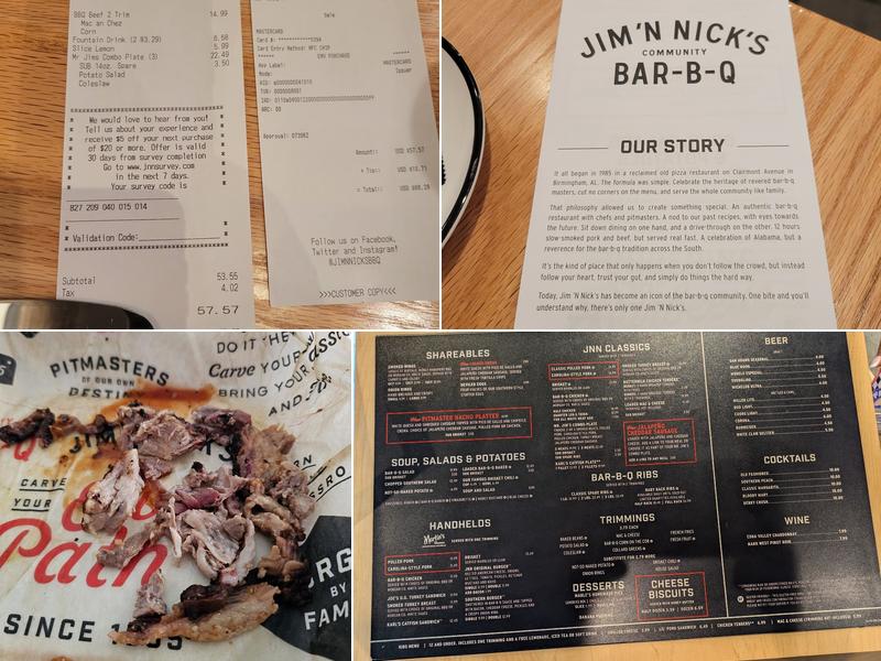 Jim 'N Nick's Bar-B-Q Menu