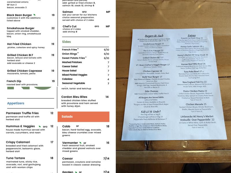 Union South Bar & Provisions Menu