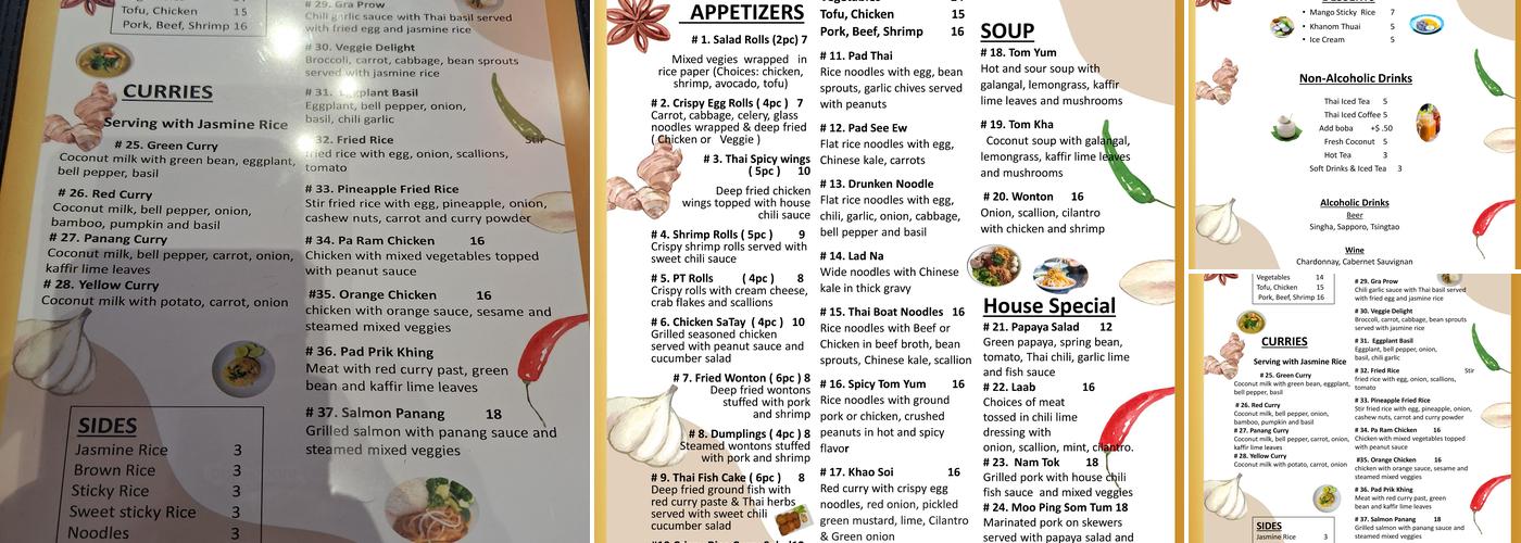 Pure Thai Kitchen Menu