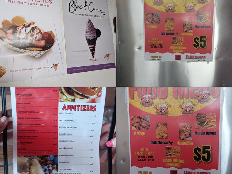 Starvin Marvin’s Menu