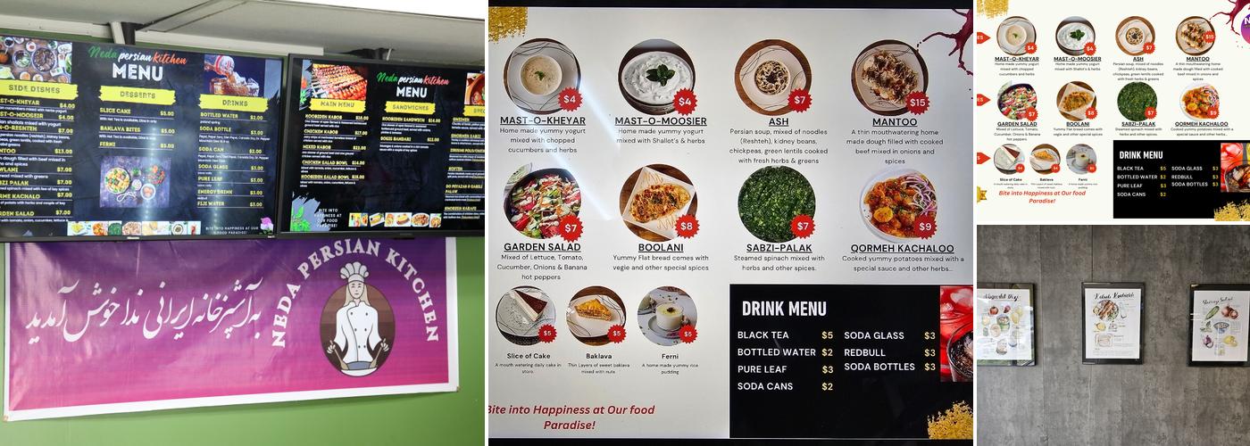 Neda Persian Kitchen Menu