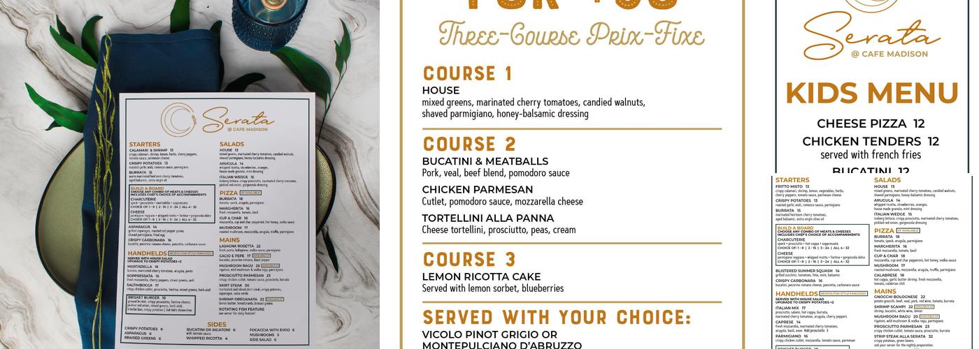 Serata @ Cafe Madison Menu