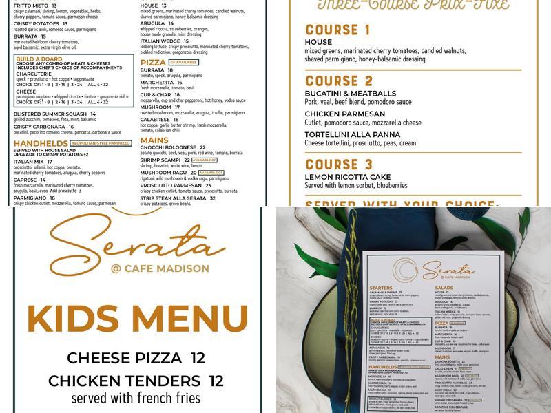 Serata @ Cafe Madison Menu