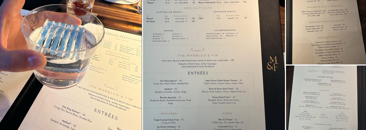 Marbled and Fin Menu