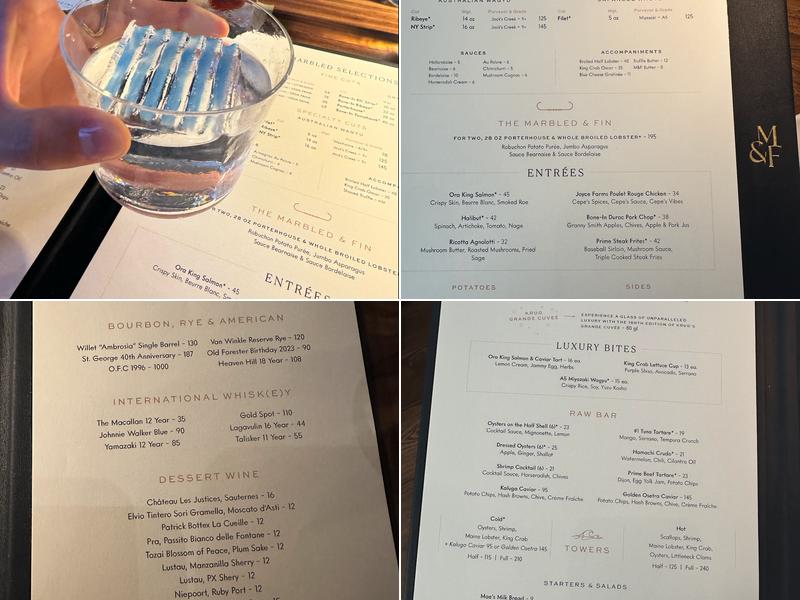 Marbled and Fin Menu