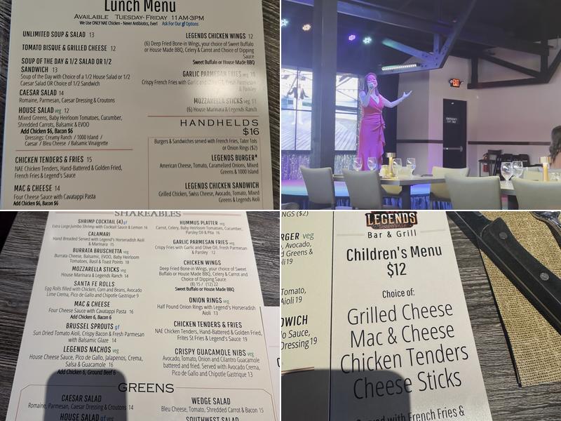 Legends Showcase Menu