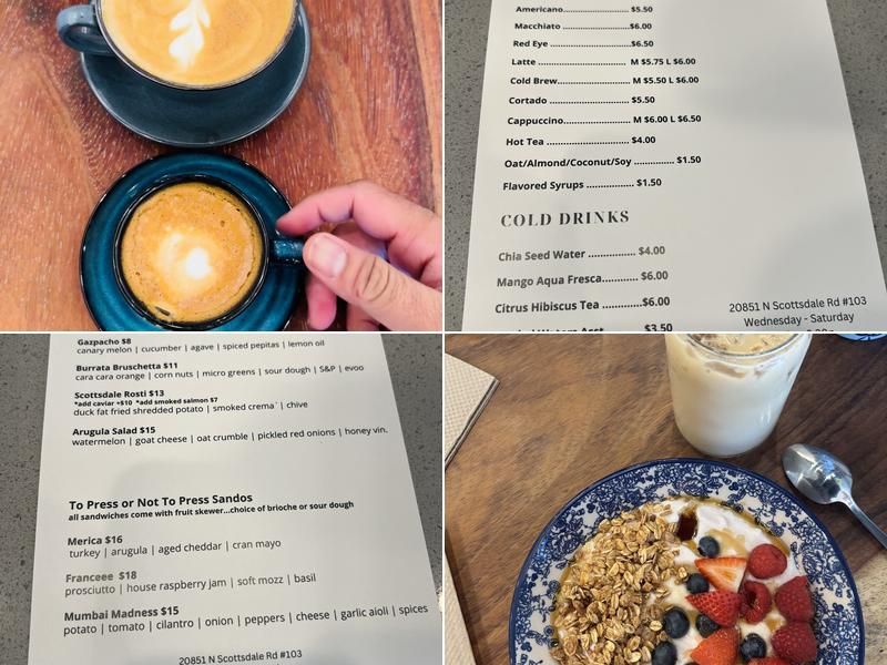 Curate Cafe Menu