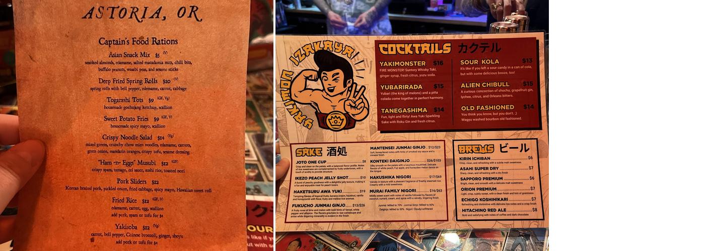 Yakimon Izakaya Menu