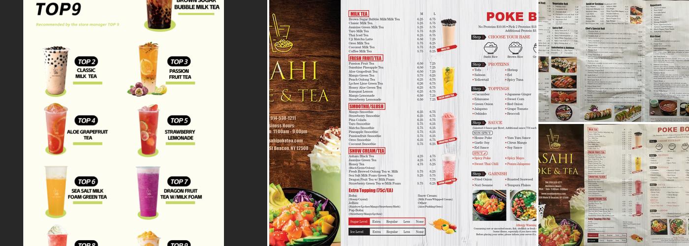 Asahi Poke&Tea Menu