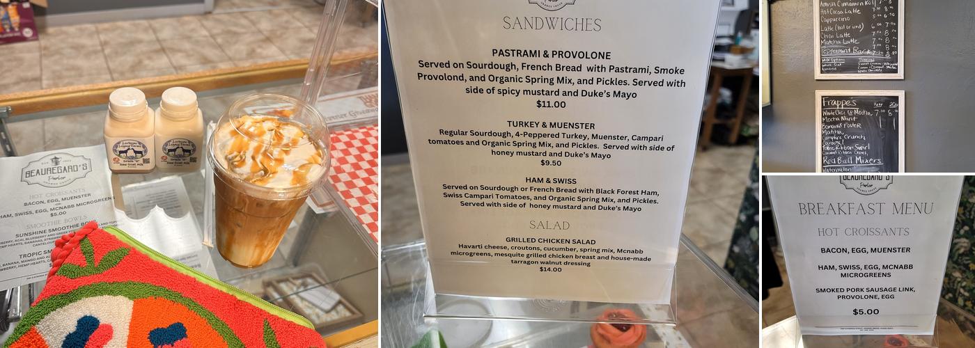 Beauregard’s Parlor Menu