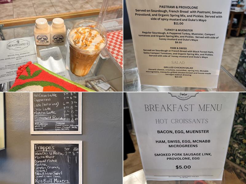 Beauregard’s Parlor Menu