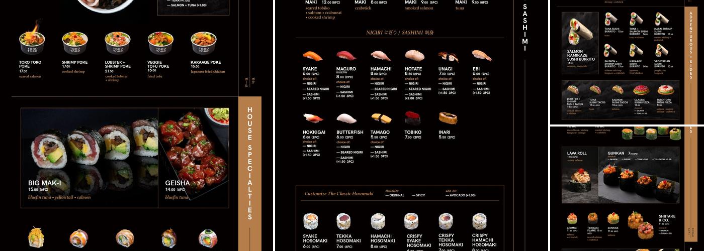 Toro Toro Sushi and Poke Menu