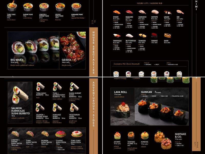 Toro Toro Sushi and Poke Menu