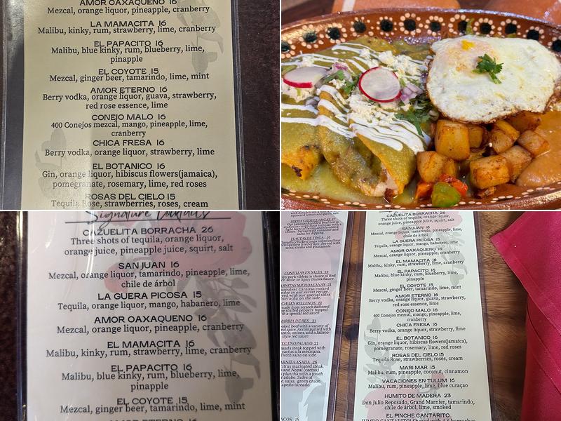 Rosa Madera Menu