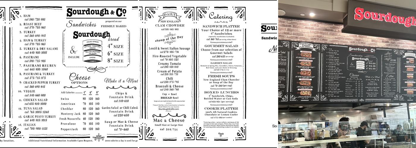 Sourdough & Co. Menu