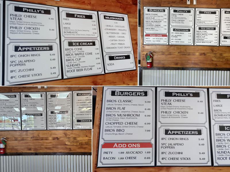 Smash Bros Burger Menu