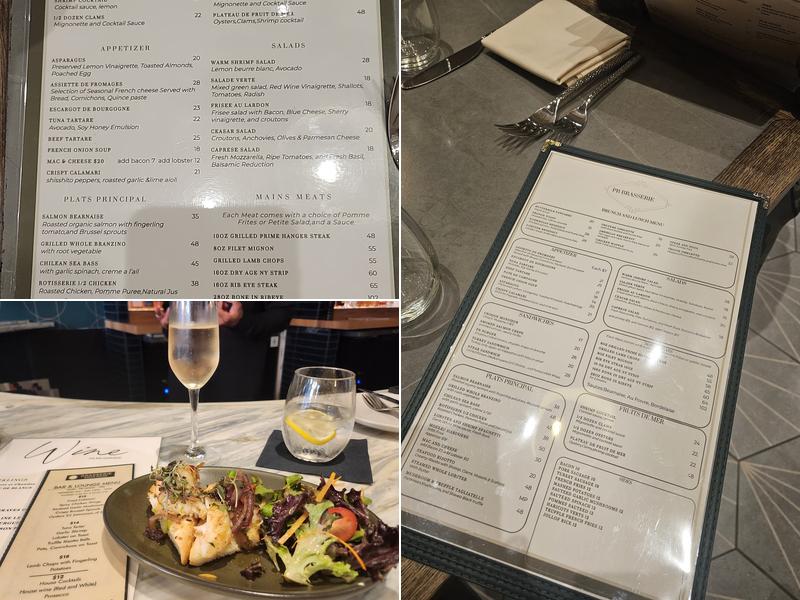 P B Brasserie steak house Menu