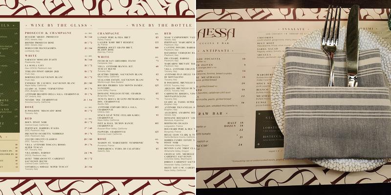 Alessa Cucina & Bar Menu