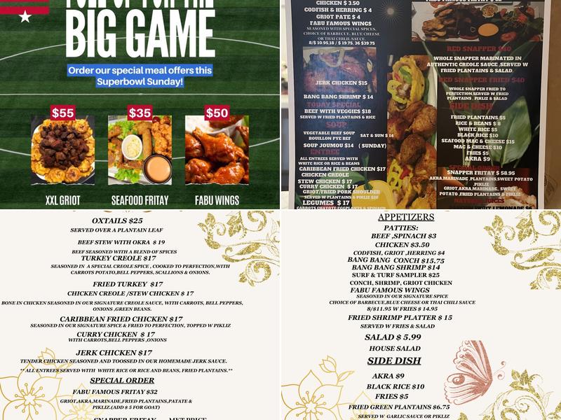 Fabu Restaurant & Catering Menu