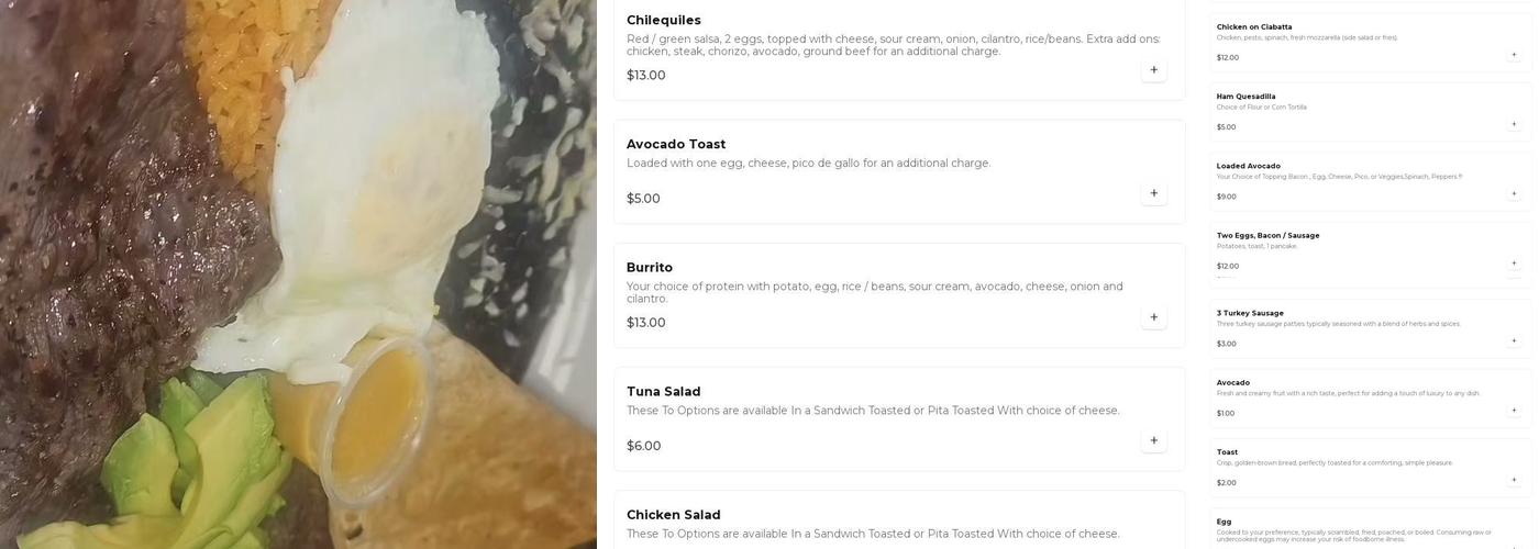 Bizzy Bees Menu