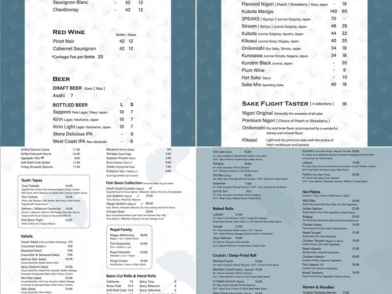 Fish Boon Menu