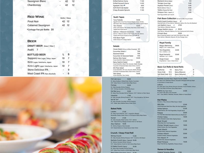 Fish Boon Menu