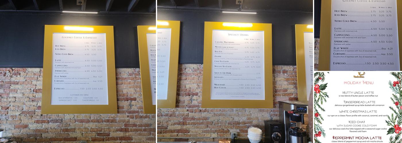 Vanderbrew Coffee Shop Menu
