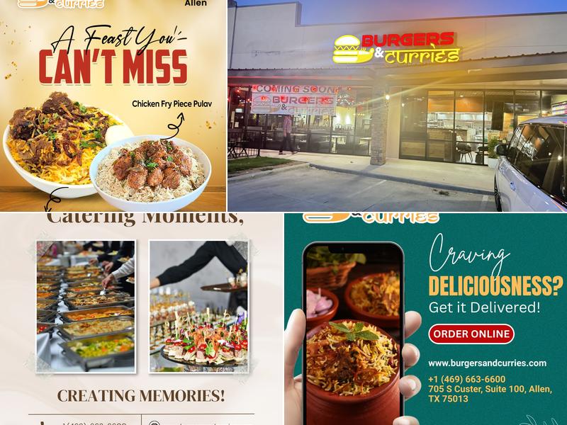 Burgers & Curries Allen, Tx 705 S Custer Rd, Allen