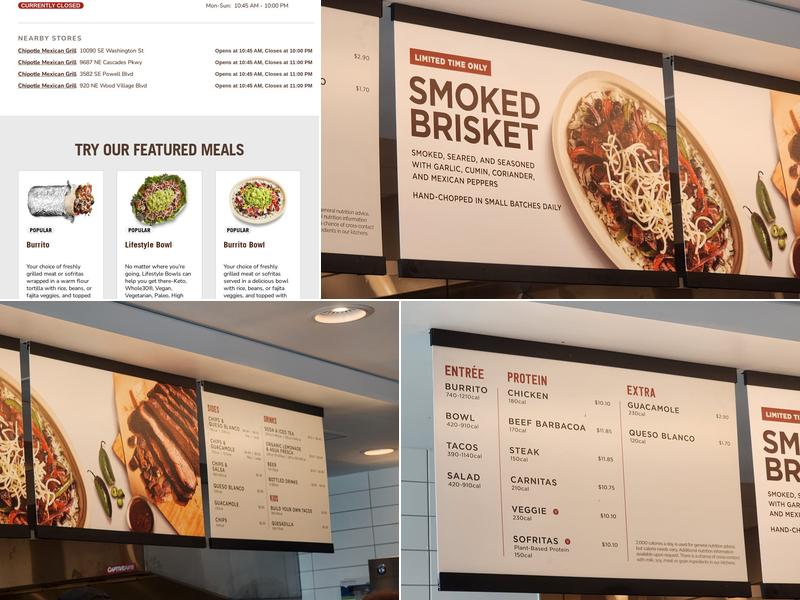 Chipotle Mexican Grill Menu