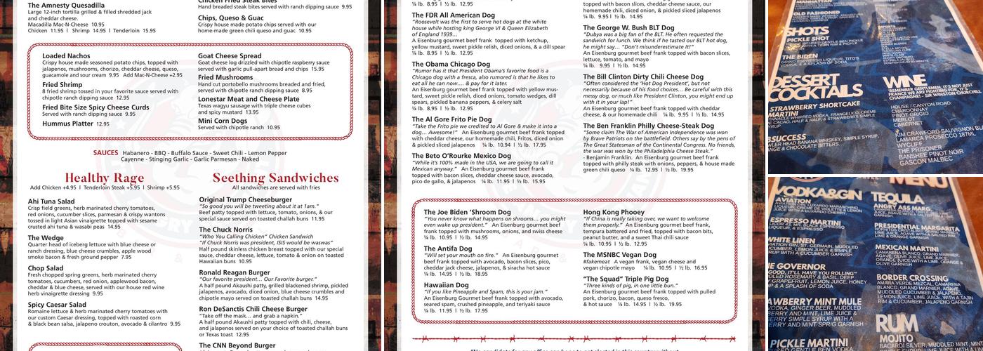 The Angry Elephant - Little Elm Menu