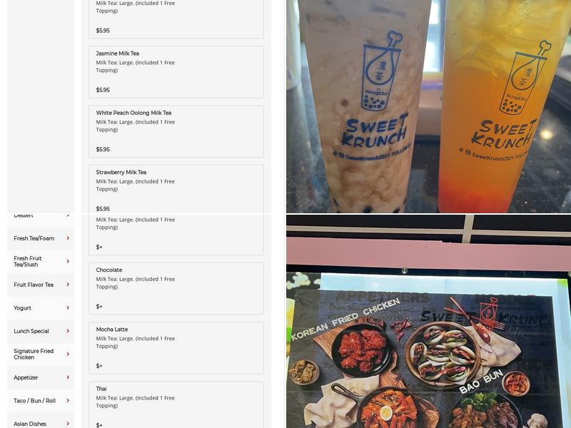 Sweet Krunch Menu