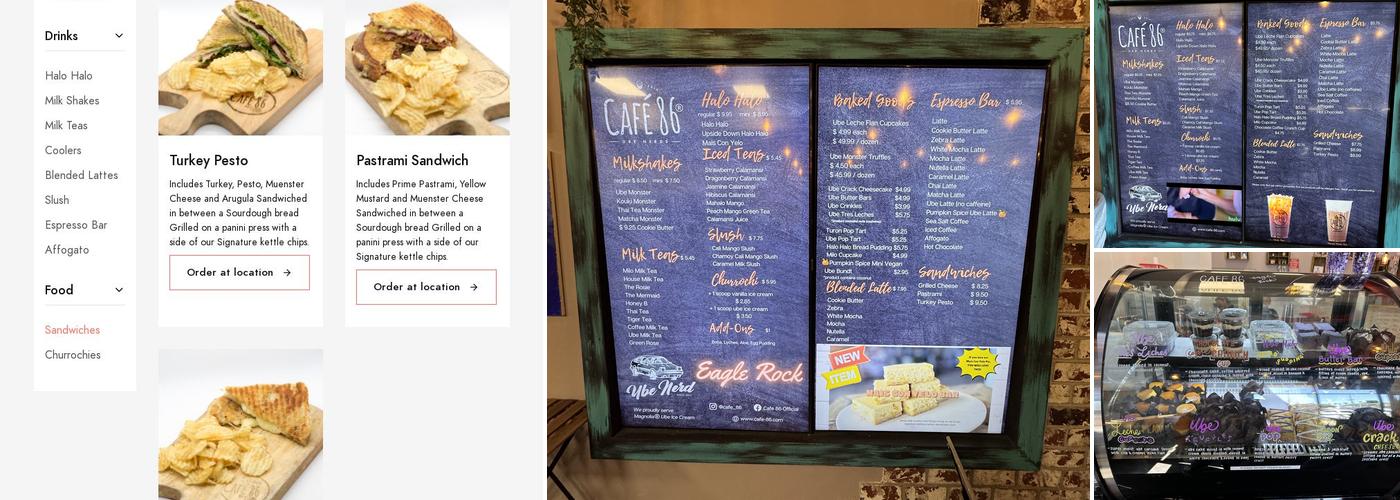 Cafe 86 - Eagle Rock Menu