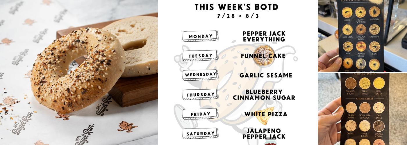Jeff's Bagel Run Menu