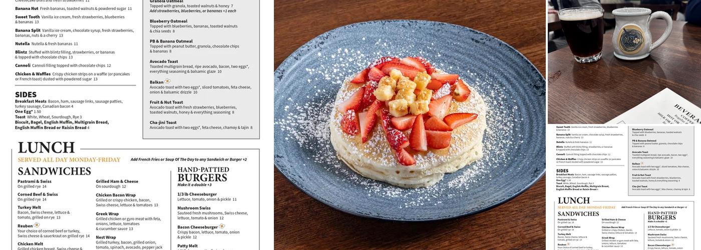 The Nest Egg Cafe Menu