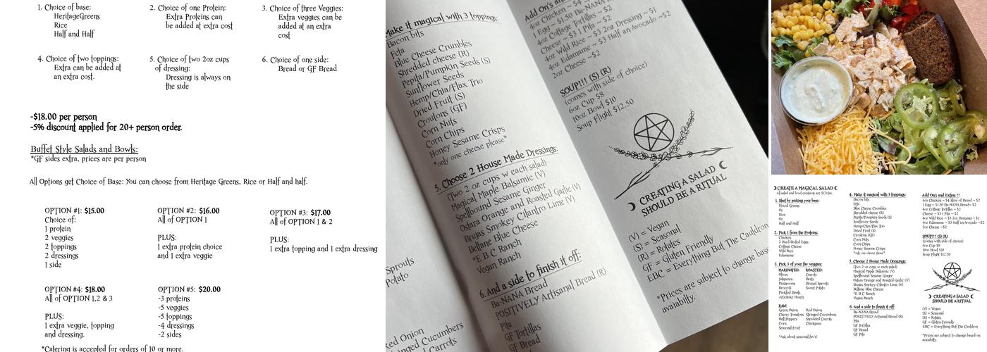 Ritual Salad Menu