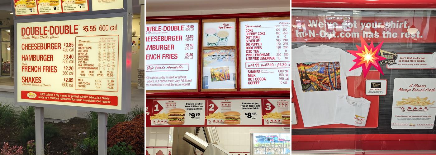 In-N-Out Burger Menu