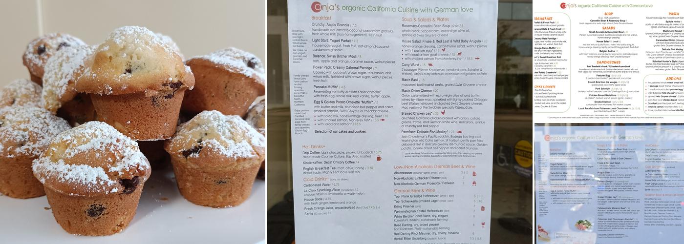 Anja’s Menu