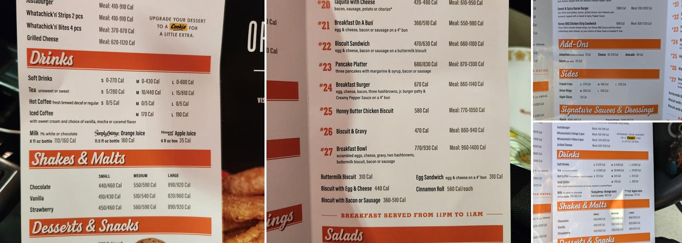 Whataburger Menu