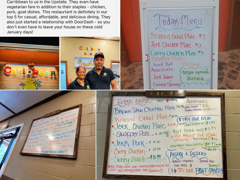 Caribbean Fusion Restaurant and Grocery Menu