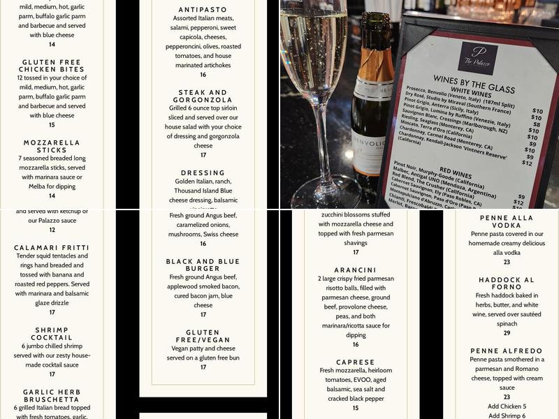 The Palazzo Ristorante Menu