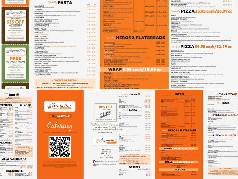 Brunello's Pizza & Pasta of Smithtown Menu